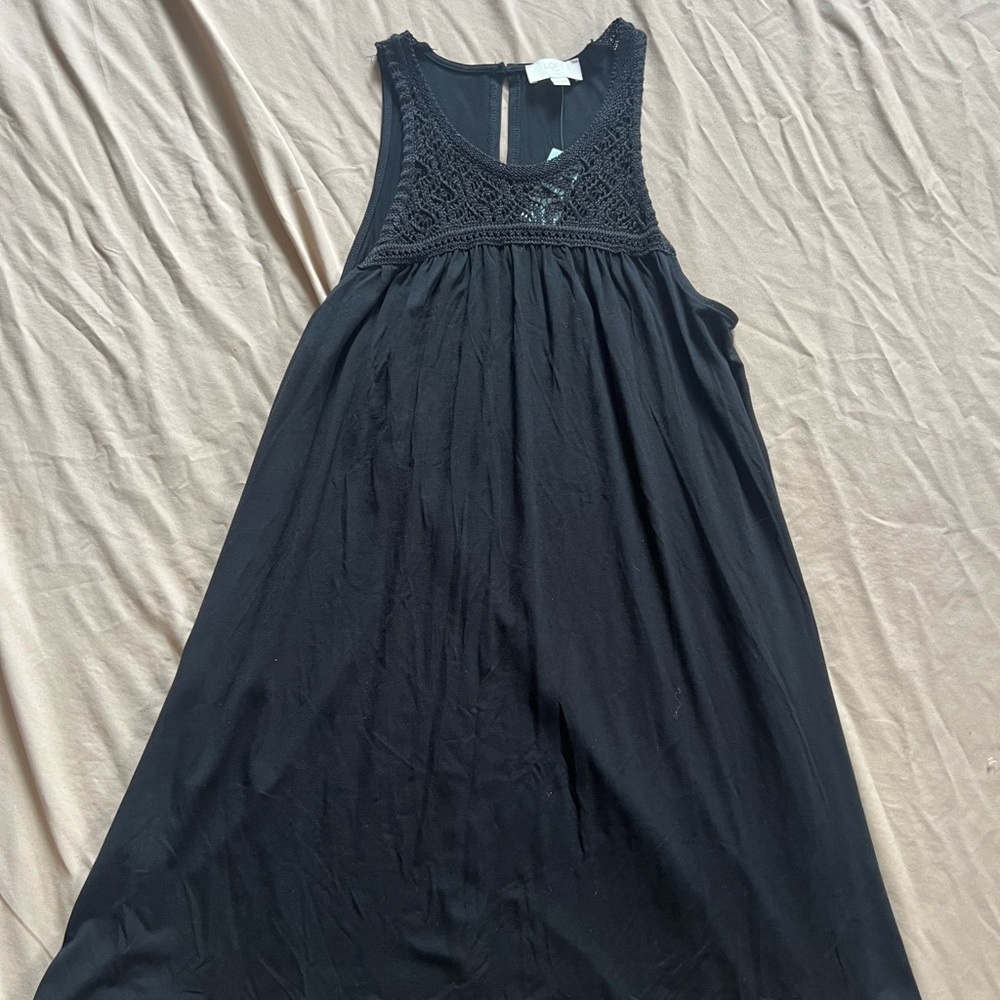 LOFT Black Lace Detail Dress